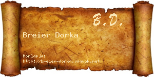Breier Dorka névjegykártya